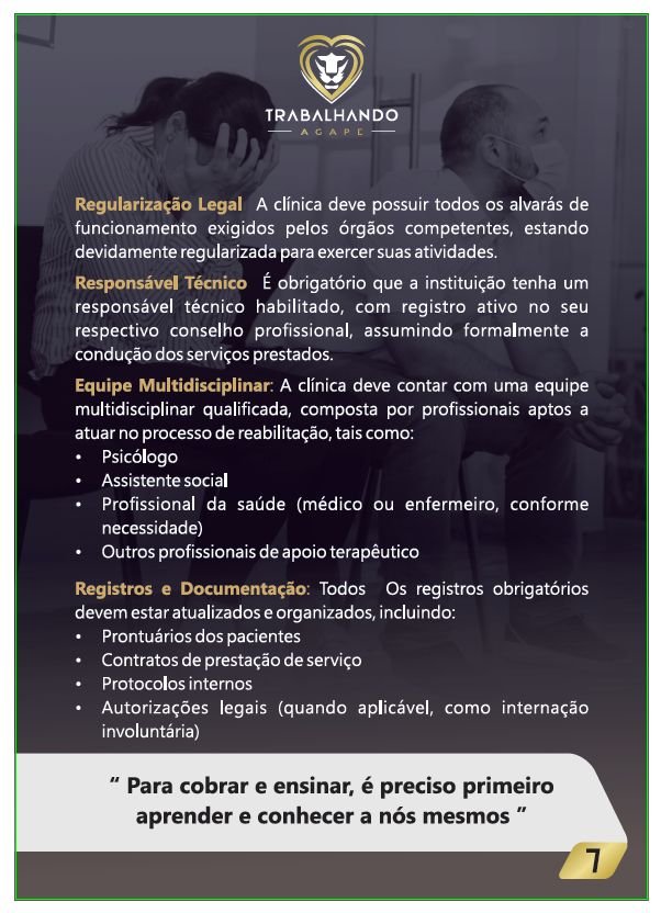 Conteúdo informativo Trabalhando Ágape